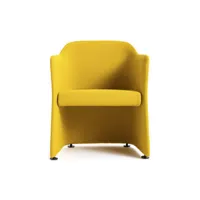cappellini - fauteuil rembourré san siro - jaune - 83.2 x 83.2 x 83.2 cm - designer jasper morrison - tissu, mousse polyuréthane