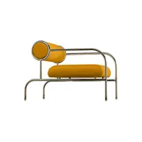 cappellini - fauteuil rembourré sofa with arms - jaune - 90.61 x 90.61 x 65.5 cm - designer shiro kuramata - tissu, mousse polyuréthane