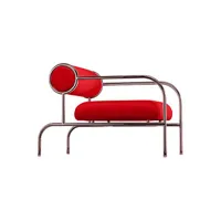 cappellini - fauteuil rembourré sofa with arms - rouge - 90.61 x 90.61 x 65.5 cm - designer shiro kuramata - tissu, mousse polyuréthane