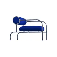 cappellini - fauteuil rembourré sofa with arms - bleu - 90.61 x 90.61 x 65.5 cm - designer shiro kuramata - tissu, mousse polyuréthane