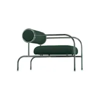 cappellini - fauteuil rembourré sofa with arms - vert - 90.61 x 90.61 x 65.5 cm - designer shiro kuramata - tissu, mousse polyuréthane
