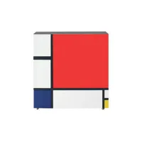 cappellini - armoire homage to mondrian - multicolore - 112 x 96.76 x 116 cm - designer shiro kuramata - bois, mdf
