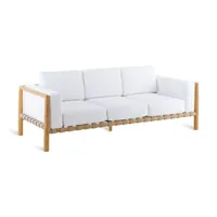 unopiu - canapé de jardin 3 places pevero en bois, teck couleur bois naturel 200 x 111.33 60 cm made in design