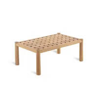 unopiu - table basse pevero en bois, teck couleur bois naturel 60 x 32 cm made in design