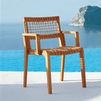 unopiu - fauteuil empilable synthesis en bois, fibre synthétique waprolace couleur bois naturel 54 x 68.68 80 cm made in design