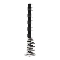 opinion ciatti - bibliothèque ptolomeo en métal, acier laqué couleur noir 35 x 215 cm designer bruno rainaldi made in design