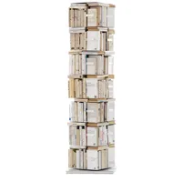 opinion ciatti - bibliothèque rotative ptolomeo en métal, acier laqué couleur blanc 52 x 188 cm designer bruno rainaldi made in design