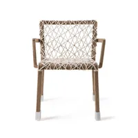 ethimo - fauteuil rafael en bois, corde acrylique tressée couleur bois naturel 63 x 74.53 78.5 cm designer paola navone made in design