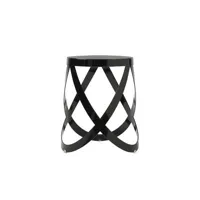 cappellini - tabouret ribbon en métal couleur noir 60 x 44 cm designer nendo made in design