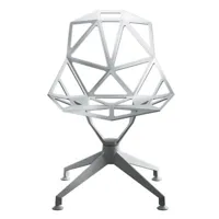 magis - fauteuil pivotant one en métal, fonte d'aluminium verni couleur blanc 58 x 84 cm designer konstantin grcic made in design