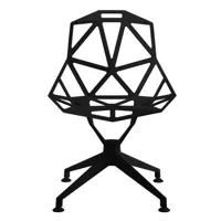 magis - fauteuil pivotant one en métal, fonte d'aluminium verni couleur noir 58 x 84 cm designer konstantin grcic made in design
