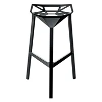 magis - tabouret haut empilable one - noir - 56 x 56 x 90 cm - designer konstantin grcic - métal, aluminium