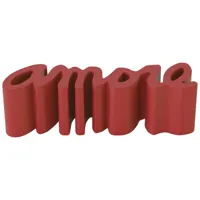 slide - banc en plastique, polyéthène recyclable couleur rouge 145 x 38 43 cm designer giò colonna romano made in design