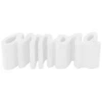 slide - banc en plastique, polyéthène recyclable couleur blanc 145 x 38 43 cm designer giò colonna romano made in design