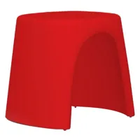 slide - tabouret empilable amélie en plastique, polyéthène recyclable couleur rouge 49.32 x 46 43 cm designer italo pertichini made in design