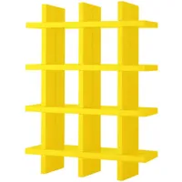 slide - bibliothèque book en plastique, polyéthène recyclable couleur jaune 124.55 x 138 184 cm designer giò colonna romano made in design