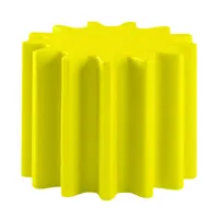 slide - table basse gear - jaune - 55 x 55 x 43 cm - designer anastasia ivanuk - plastique, polyéthène recyclable