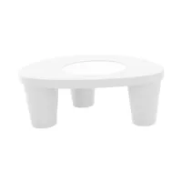 slide - table basse low lita - blanc - 84 x 78 x 35 cm - designer paola navone - plastique, polyéthylène recyclable