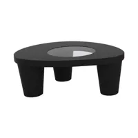 slide - table basse low lita en plastique, polyéthylène recyclable couleur noir 84 x 78 35 cm designer paola navone made in design