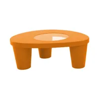 slide - table basse low lita en plastique, polyéthylène recyclable couleur orange 84 x 78 35 cm designer paola navone made in design