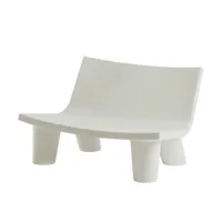 slide - canapé de jardin 2 places low lita en plastique, polyéthène recyclable couleur blanc 118 x 85 71 cm designer paola navone made in design