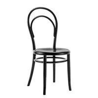 wiener gtv design - chaise n en bois, hêtre massif cintré couleur noir 41 x 71.14 90 cm designer michael thonet made in