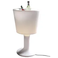 slide - tabouret haut lumineux drink en plastique, polyéthène recyclable couleur blanc 46 x 75 cm designer jorge najera made in design