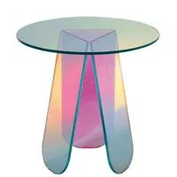 glas italia - table basse shimmer - multicolore - 119.16 x 119.16 x 45 cm - designer patricia urquiola - verre