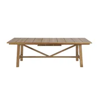 unopiu - table à rallonge synthesis en bois, teck couleur bois naturel 300 x 100 73 cm made in design