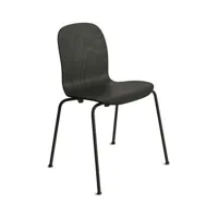 cappellini - chaise empilable tate - noir - 77.31 x 77.31 x 80.5 cm - designer jasper morrison - bois, contreplaqué de hêtre teinté