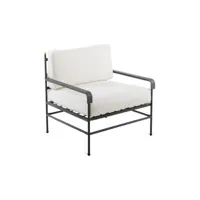 unopiu - fauteuil rembourré toscana en métal, acier inoxydable thermolaqué couleur noir 90.12 x cm made in design