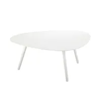 vlaemynck - table basse vanity en métal, aluminium laqué couleur blanc 86.6 x 71.3 36 cm made in design
