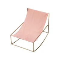 valerie objects - rocking chair seat en tissu, lin couleur rose 60 x 77.97 65.5 cm designer muller van severen made in design