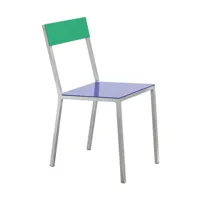 valerie objects - chaise alu en métal, aluminium couleur vert 38 x 61.09 80 cm designer muller van severen made in design