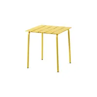 valerie objects - table carrée outdoor en métal, aluminium thermolaqué couleur jaune 81.43 x 74 cm designer maarten baas made in design
