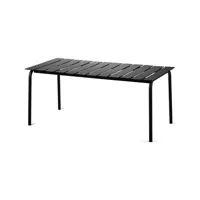 valerie objects - table rectangulaire outdoor en métal, aluminium thermolaqué couleur noir 113.39 x 74 cm designer maarten baas made in design