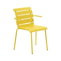 valerie objects - fauteuil empilable outdoor en métal, aluminium thermolaqué couleur jaune 63.16 x cm designer maarten baas made in design