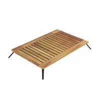 unopiu - table basse welcome en bois, teck couleur bois naturel 75.24 x 19 cm made in design