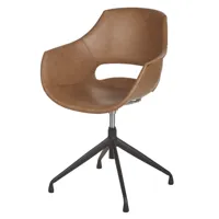 fauteuil de bureau marron imitation cuir vieilli