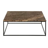 table basse carrée en marbre marron l100