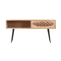 table basse en bois noir 110 cm