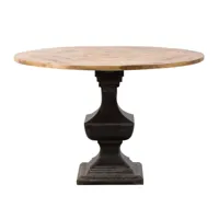 table à manger en bois noir 115 cm