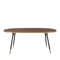 table ovale en bois marron