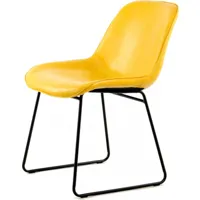 chaise simili jaune h. assise 48 cm