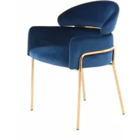 fauteuil velours bleu h. assise 48 cm