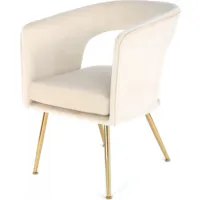 fauteuil velours beige h. assise 45 cm