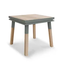 table de cuisine carrée avec tiroir 80 cm, 100% frêne massif