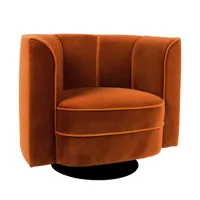 fauteuil lounge en velours orange
