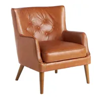 fauteuil confident cuir capitonné brun