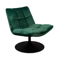 fauteuil lounge en velours vert
